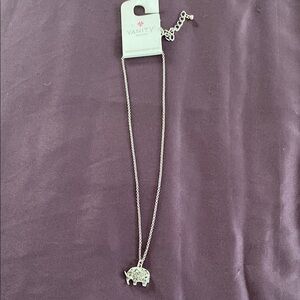 Vanity Silver Elephant Pendant Necklace